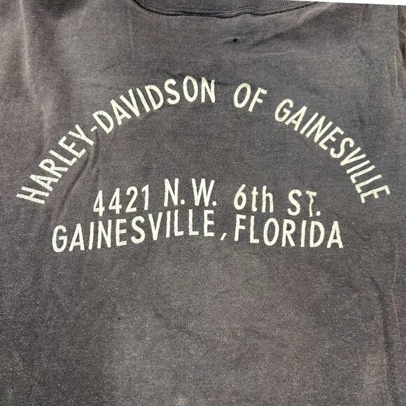 Vintage Harley Davidson Single Stitch Black TShirt Champion XL Gainesville FL - Picture 11 of 12